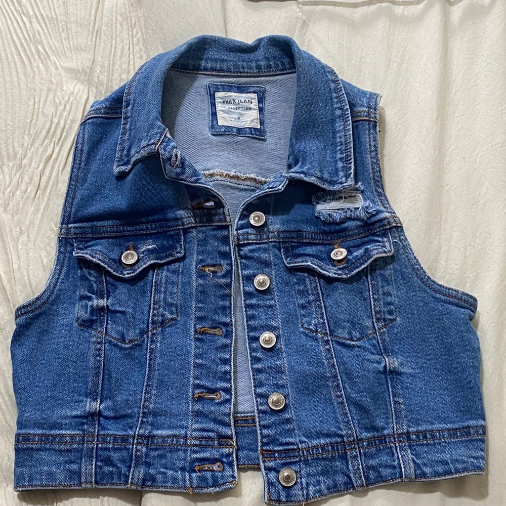 Wax Jean Blue Denim Tank Top